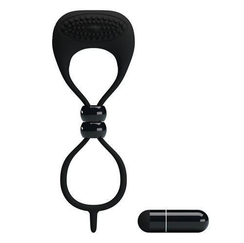 Pretty Love Locker Sort Lasso penisring med vibration