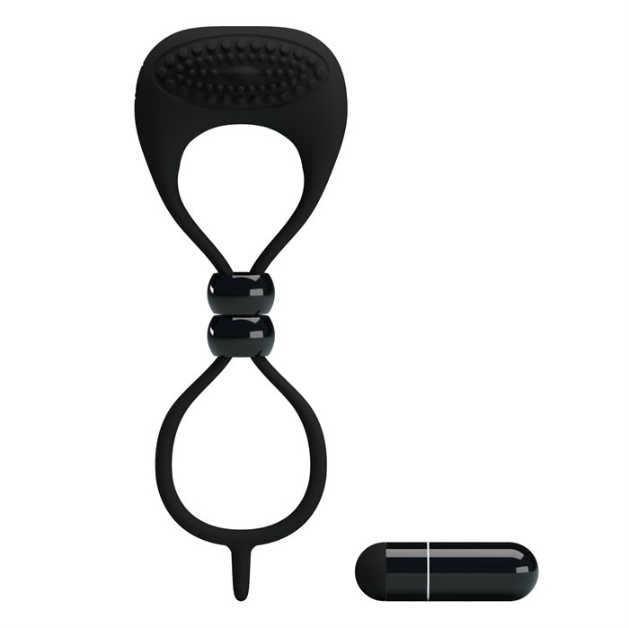 Pretty Love Locker Sort Lasso penisring med vibration