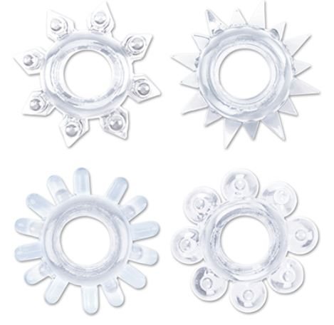 Cock Ring Set Clear 4pcs.