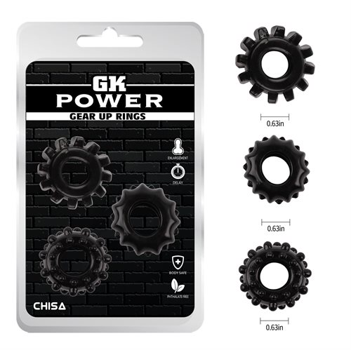 GK Power Gear Up Rings penisringe set 3 pc.