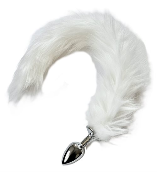 PinkKink Hvid faux rævehale Small plug
